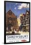 Shrewsbury, England - Old Market Hall View British Railways Poster-Lantern Press-Framed Art Print