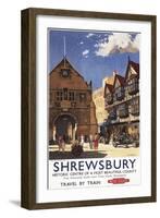 Shrewsbury, England - Old Market Hall View British Railways Poster-Lantern Press-Framed Art Print