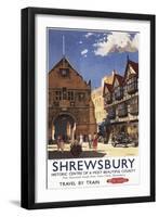 Shrewsbury, England - Old Market Hall View British Railways Poster-Lantern Press-Framed Art Print