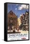 Shrewsbury, England - Old Market Hall View British Railways Poster-Lantern Press-Framed Stretched Canvas