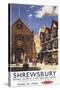 Shrewsbury, England - Old Market Hall View British Railways Poster-Lantern Press-Stretched Canvas