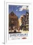 Shrewsbury, England - Old Market Hall View British Railways Poster-Lantern Press-Framed Art Print