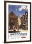 Shrewsbury, England - Old Market Hall View British Railways Poster-Lantern Press-Framed Art Print