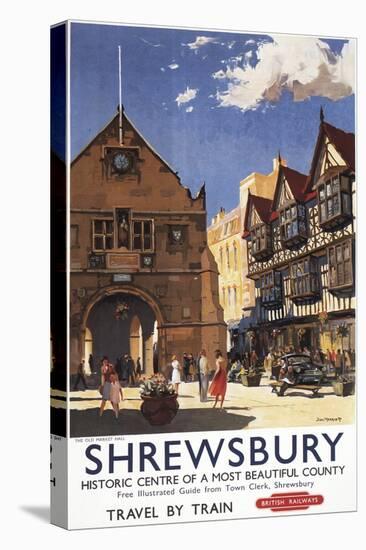 Shrewsbury, England - Old Market Hall View British Railways Poster-Lantern Press-Stretched Canvas