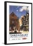 Shrewsbury, England - Old Market Hall View British Railways Poster-Lantern Press-Framed Art Print