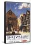 Shrewsbury, England - Old Market Hall View British Railways Poster-Lantern Press-Framed Stretched Canvas