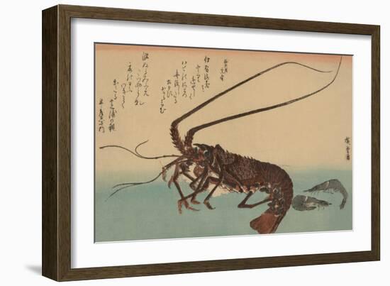 Shrimp and Lobster (Ise Ebi to Shiba Ebi)-Ando Hiroshige-Framed Art Print