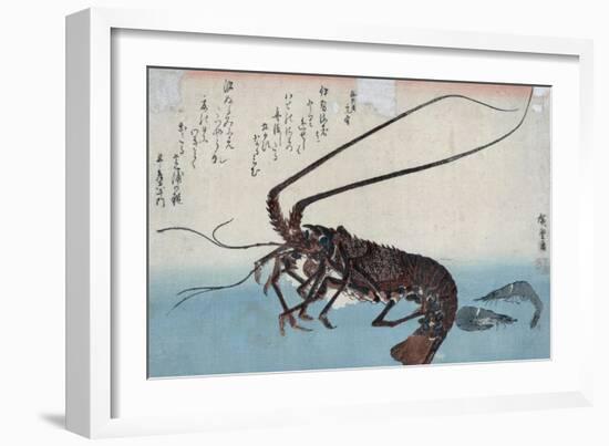 Shrimp and Lobster-Ando Hiroshige-Framed Giclee Print