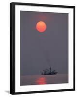 Shrimp Boat at Sunrise, Tybee Island, Georgia, USA-Joanne Wells-Framed Premium Photographic Print