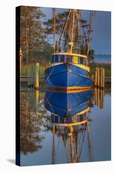 Shrimp Boat Docked at Harbor, Apalachicola, Florida, USA-Joanne Wells-Stretched Canvas