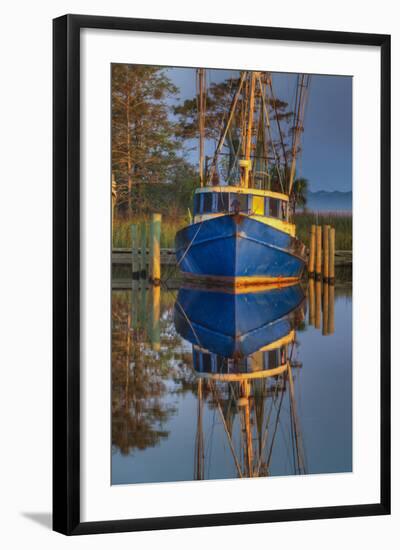 Shrimp Boat Docked at Harbor, Apalachicola, Florida, USA-Joanne Wells-Framed Photographic Print