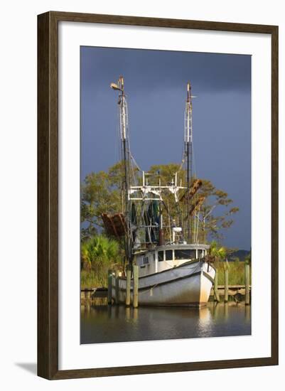 Shrimp Boat Docked at Harbor, Apalachicola, Florida, USA-Joanne Wells-Framed Photographic Print