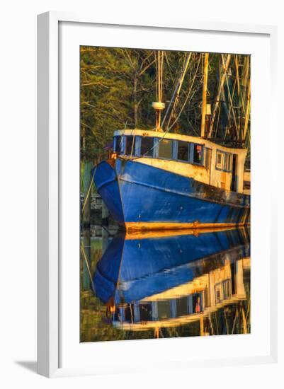 Shrimp Boat Docked at Harbor, Fishing, Apalachicola, Florida, USA-Joanne Wells-Framed Photographic Print