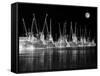 Shrimp Boats Asleep-J.D. Mcfarlan-Framed Stretched Canvas