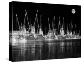 Shrimp Boats Asleep-J.D. Mcfarlan-Stretched Canvas