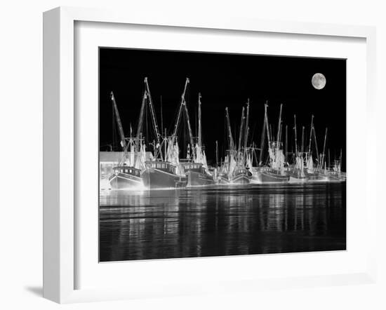 Shrimp Boats Asleep-J.D. Mcfarlan-Framed Photographic Print