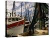 Shrimp Boats Tied to Dock, Darien, Georgia, USA-Joanne Wells-Stretched Canvas