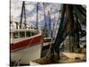 Shrimp Boats Tied to Dock, Darien, Georgia, USA-Joanne Wells-Stretched Canvas