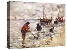 Shrimp-Fishing, 1904-Nico Jungman-Stretched Canvas