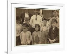 Shrimp-Pickers as Young as 5 and 8 at the Dunbar, Lopez, Dukate Co, Biloxi, Mississippi, 1911-Lewis Wickes Hine-Framed Photographic Print