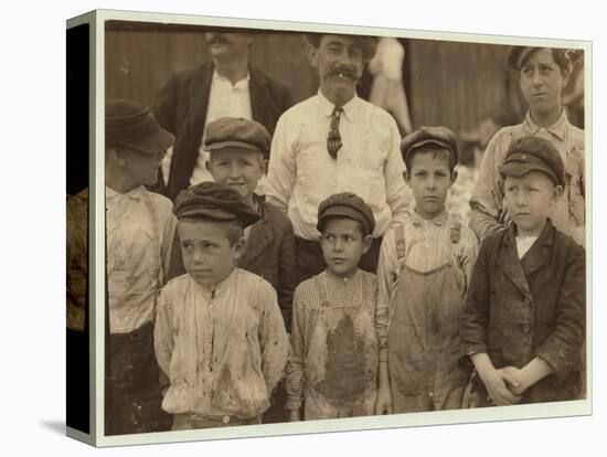 Shrimp-Pickers as Young as 5 and 8 at the Dunbar, Lopez, Dukate Co, Biloxi, Mississippi, 1911-Lewis Wickes Hine-Stretched Canvas