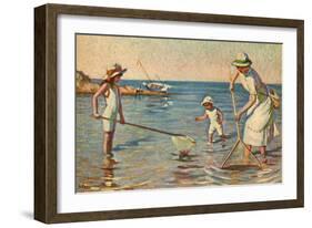 Shrimping by the Sea-L Tanqueray-Framed Art Print