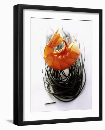 Shrimps with Black Pasta-Marc O^ Finley-Framed Photographic Print