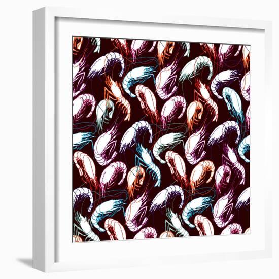 Shrimps-meganeura-Framed Art Print