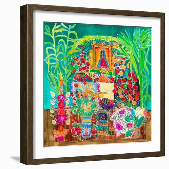 Shrine, Day of the Dead, Oaxaca, 2023 (Dyes on Silk)-Hilary Simon-Framed Giclee Print