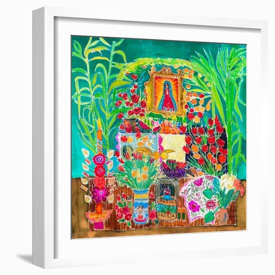 Shrine, Day of the Dead, Oaxaca, 2023 (Dyes on Silk)-Hilary Simon-Framed Giclee Print