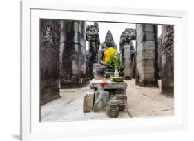 Shrine in Bayon Temple in Angkor Thom-Michael Nolan-Framed Photographic Print