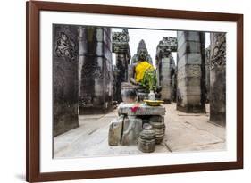 Shrine in Bayon Temple in Angkor Thom-Michael Nolan-Framed Photographic Print