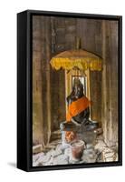 Shrine in Bayon Temple in Angkor Thom-Michael Nolan-Framed Stretched Canvas