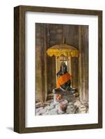 Shrine in Bayon Temple in Angkor Thom-Michael Nolan-Framed Photographic Print