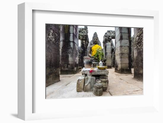 Shrine in Bayon Temple in Angkor Thom-Michael Nolan-Framed Photographic Print