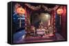 Shrine in Chinatown at night, Kuala Lumpur, Malaysia, Southeast Asia, Asia-Matthew Williams-Ellis-Framed Stretched Canvas
