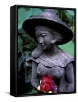 Shrine of Buddha with Flower Decoration, Bali, Indonesia-Keren Su-Framed Stretched Canvas