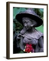 Shrine of Buddha with Flower Decoration, Bali, Indonesia-Keren Su-Framed Photographic Print