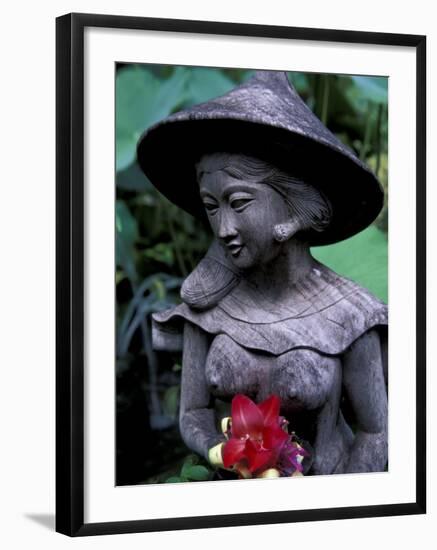 Shrine of Buddha with Flower Decoration, Bali, Indonesia-Keren Su-Framed Photographic Print