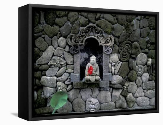 Shrine of Buddha with Flower Decoration, Bali, Indonesia-Keren Su-Framed Stretched Canvas