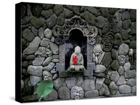 Shrine of Buddha with Flower Decoration, Bali, Indonesia-Keren Su-Stretched Canvas