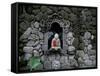 Shrine of Buddha with Flower Decoration, Bali, Indonesia-Keren Su-Framed Stretched Canvas