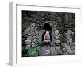 Shrine of Buddha with Flower Decoration, Bali, Indonesia-Keren Su-Framed Photographic Print