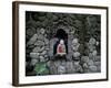 Shrine of Buddha with Flower Decoration, Bali, Indonesia-Keren Su-Framed Photographic Print