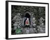 Shrine of Buddha with Flower Decoration, Bali, Indonesia-Keren Su-Framed Photographic Print