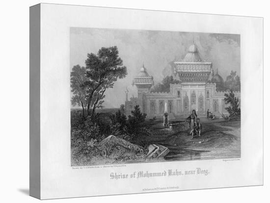 Shrine of Mohummed Kahn, Near Deeg, Rajasthan, India, Mid 19th Century-E Finden-Stretched Canvas