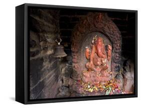 Shrine to the Hindu Elephant Headed God, Ganesh-Don Smith-Framed Stretched Canvas