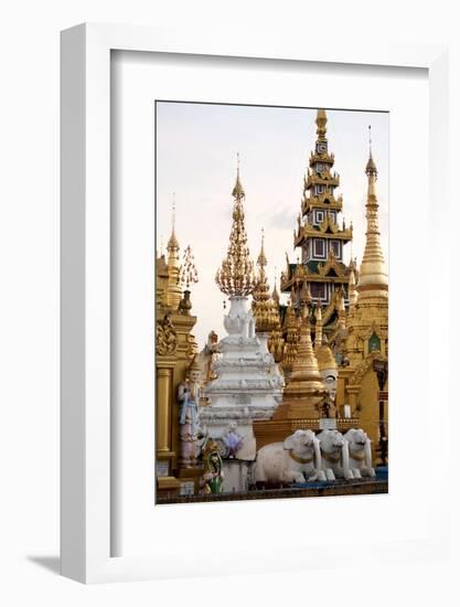Shrines and Pagodas at Shwedagon Pagoda, Yangon-Annie Owen-Framed Photographic Print