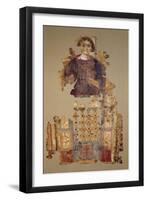 Shroud Depicting a Woman Holding an Ankh, from Antinoe, 3rd-4th Century-Coptic-Framed Giclee Print