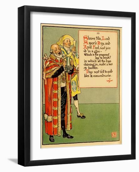 Shrove Tide, Lord Mayor's Day & April Fool Join In Drink-Walter Crane-Framed Art Print